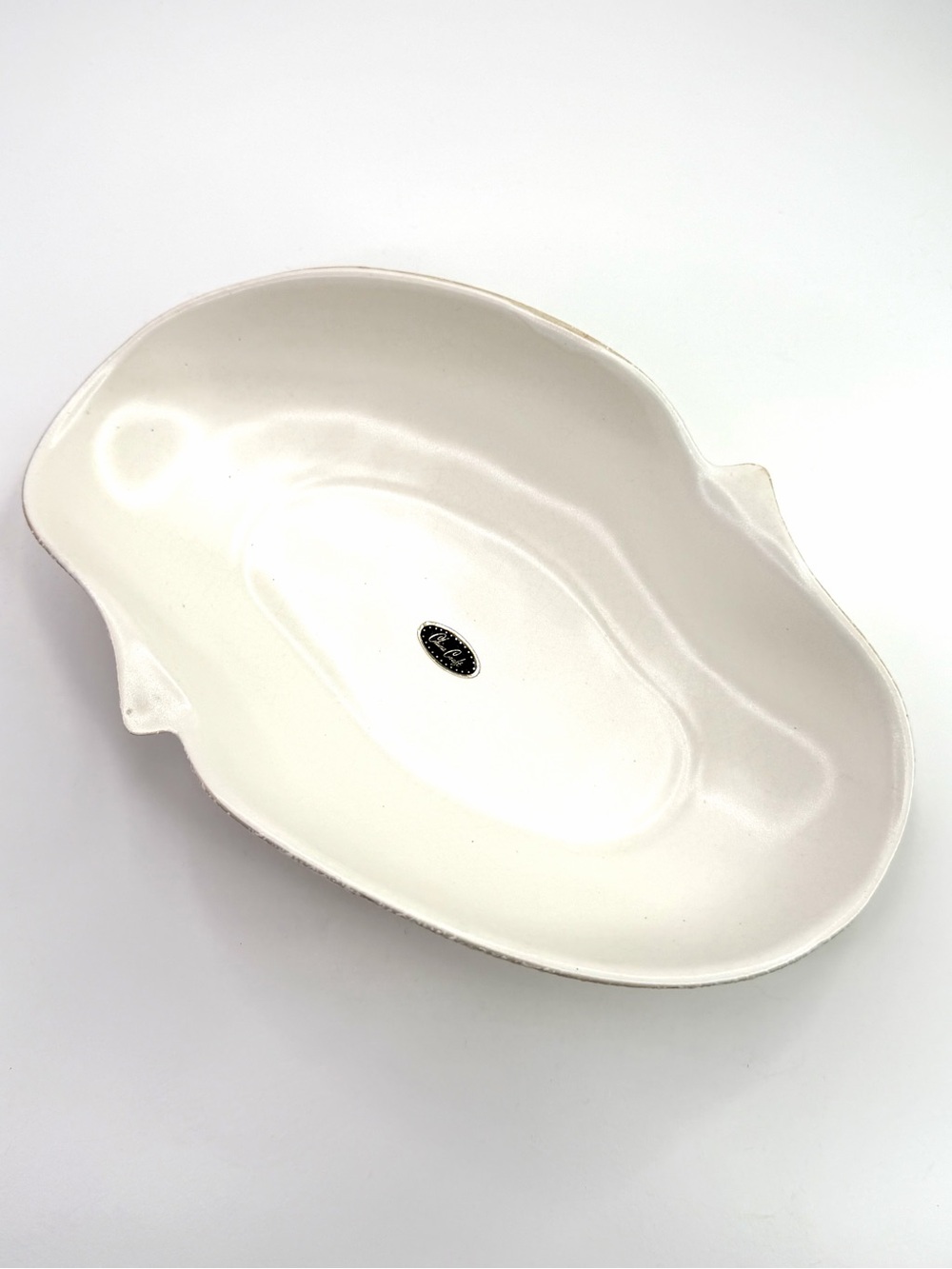 Vintage China Craft White MCM Ceramic Catch All Serving Bowl